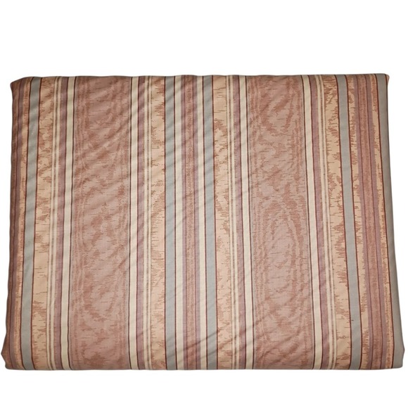 Other - 10 Yards Decorative Fabric Striped Polished Cotton Tan Blue Mauve 55 x 362